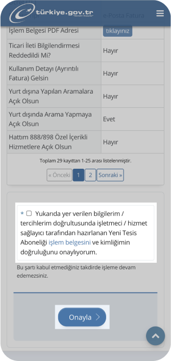 Başvurunuzu onaylayın