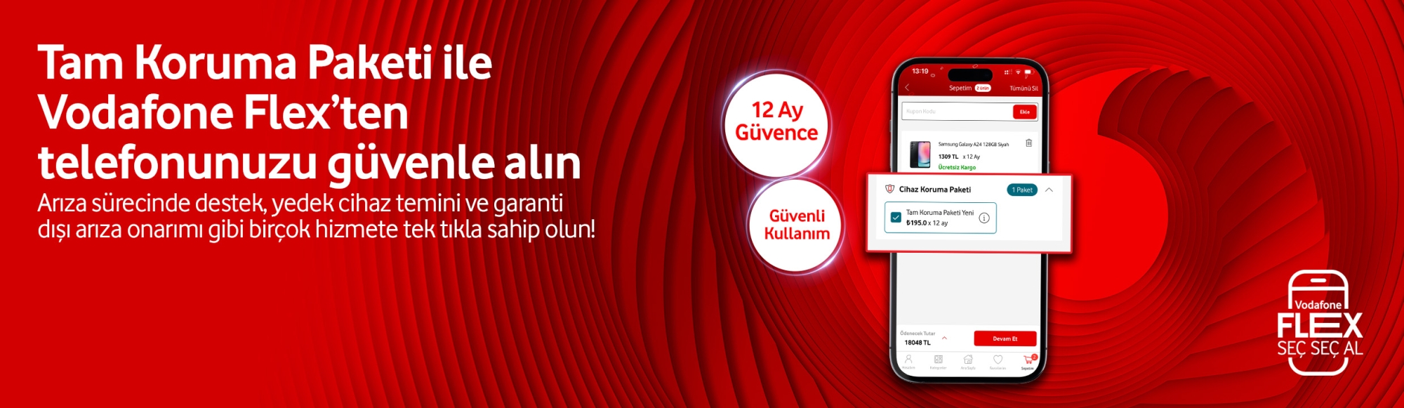 Tam Koruma Paketi,Vodafone Flex-telefonlartab