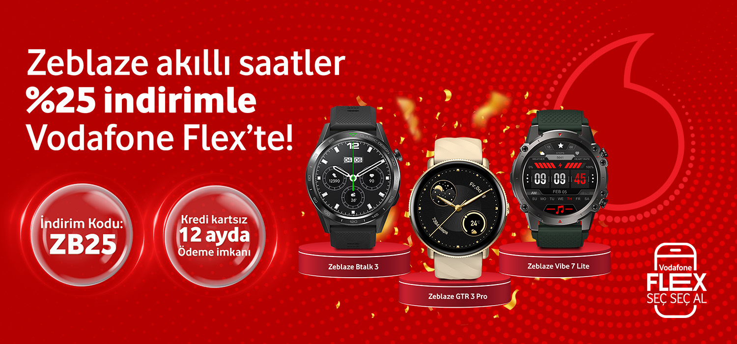 Zeblaze akıllı saatler %25 indirimle Vodafone Flex'te - ayınfırsatlarıtab