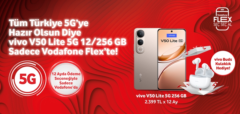 Vivo V50 lite 5G kulaklık hediye -telefonlartab