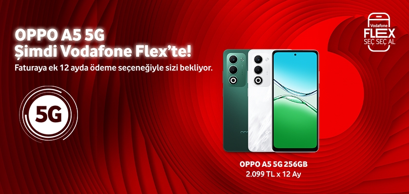 OPPO A5 5G Şimdi Vodafone Flex'te - telefonlartab