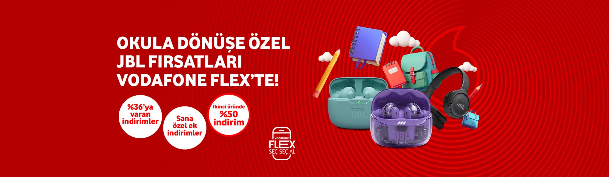 Vodafone Flex'te JBL Okula Dönüş - aksesuarlartab