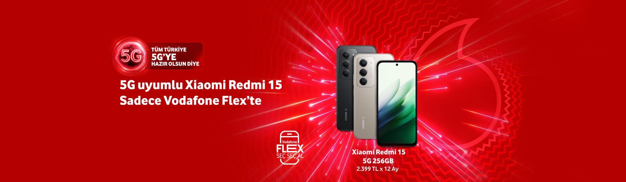Xiaomi Redmi 15 5G Sadece Vodafone Flex'te - telefoblratab