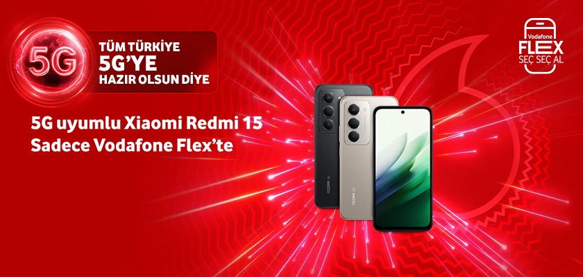 Xiaomi Redmi 15 5G Sadece Vodafone Flex'te - telefonlartab