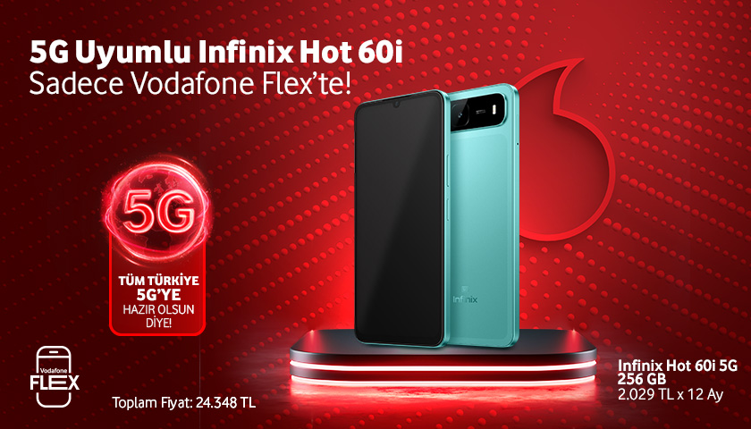 Infinix Hot 60i 5G Uyumlu Sadece Vodafone Flex'te!