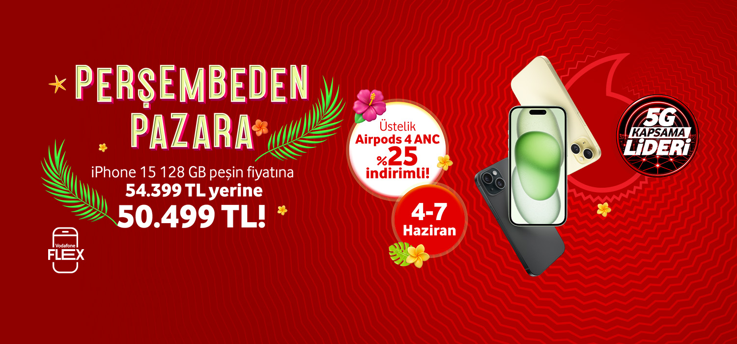 IPhone 15 Perşembeden Pazara Airpods 4 ANC %25 indirimli!