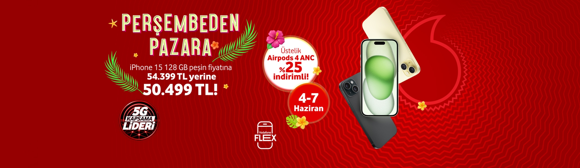 IPhone 15 Perşembeden Pazara Airpods 4 ANC %25 indirimli!