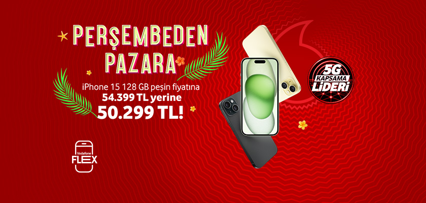 Perşembeden Pazara IPhone 15 - telefonlartab