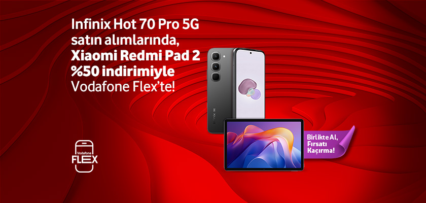 Infinix Hot 70 Pro 5G satın alımlarında, Xiaomi Redmi Pad 2 %50 indirimiyle -indirimlicihazlar
