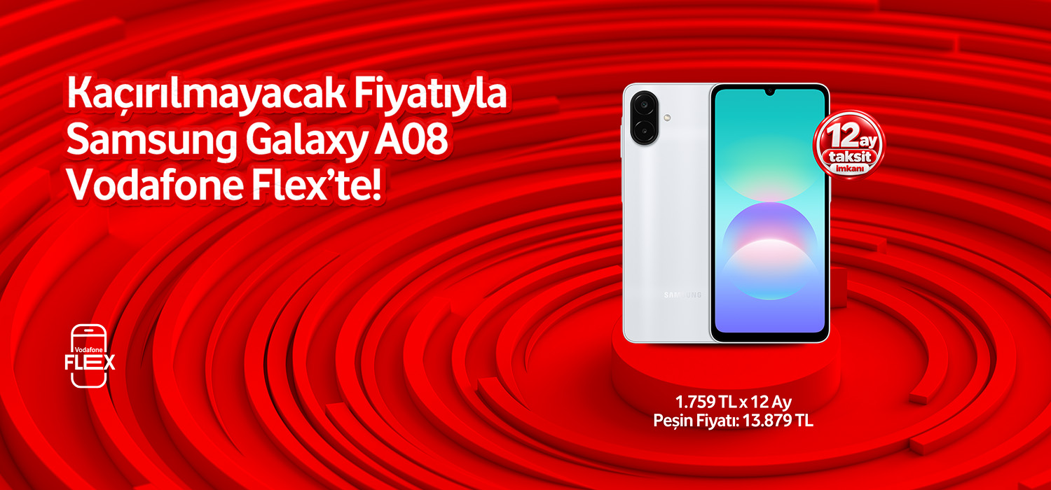 Samsung Galaxy A08 Vodafone Flex'te!