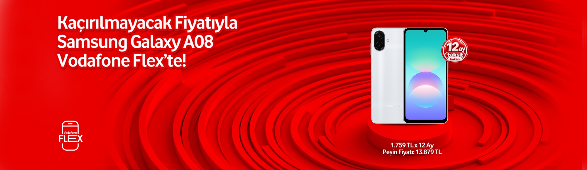 Samsung Galaxy A08 Vodafone Flex'te!