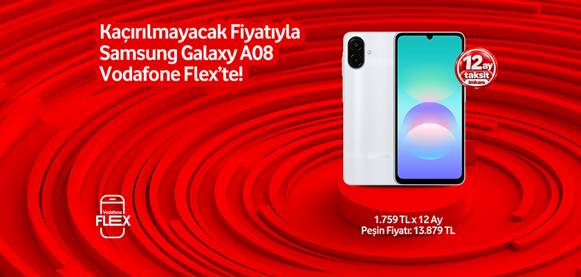 Samsung Galaxy A08 Vodafone Flex'te!