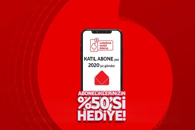 Abonelik Harcamalarını Vodafone Mobil Ödeme ile Faturana Yansıt , %50 İndirim Kazan!