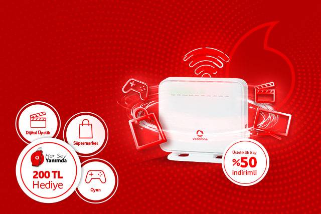 Vodafone Evde İnternet'li olun , Her Şey Yanımda’dan 200 TL Hediye Çeki kazanın!