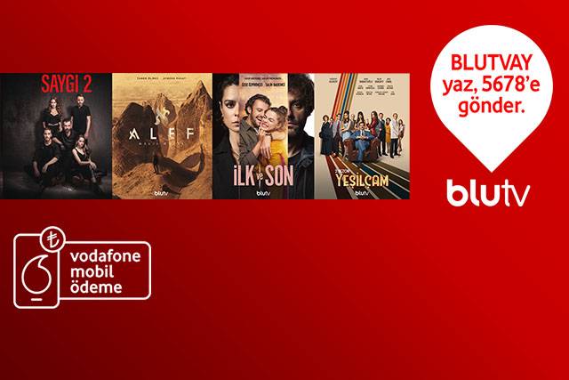 BluTV Aylık Üyeliği Vodafone Mobil Ödeme ile 14.90 TL!