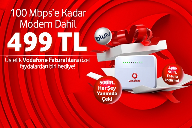 Vodafone Ev İnterneti'ne gelen Vodafone Faturalılar çok avantajlı!