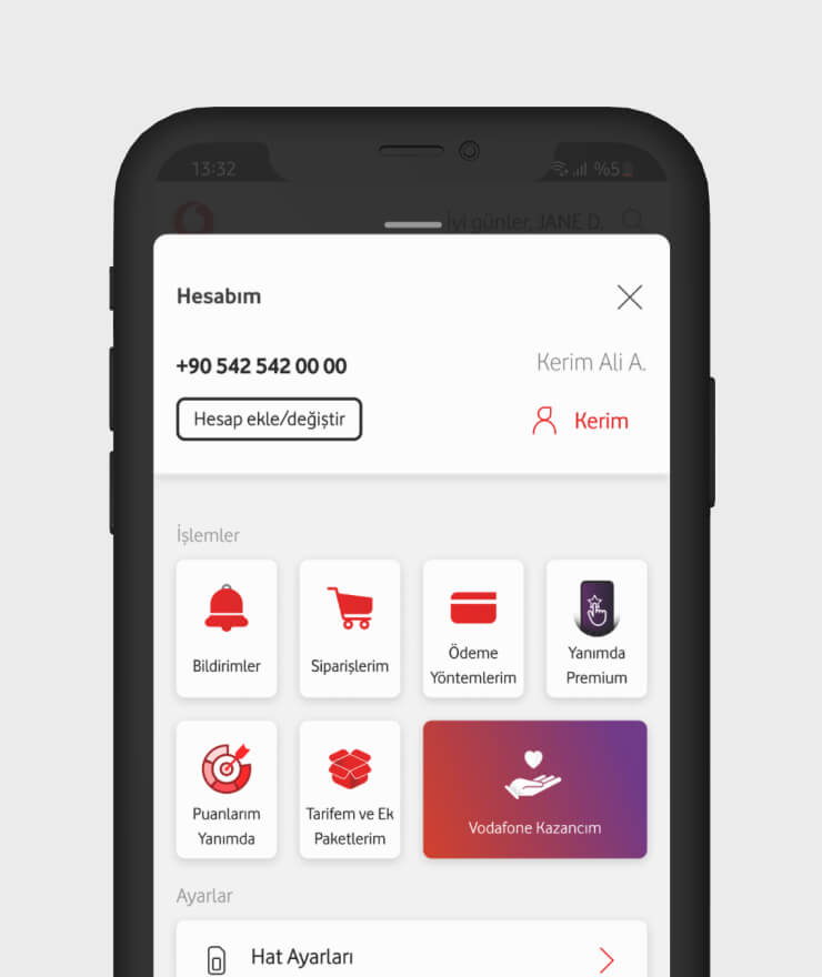 Vodafone Yanımda Hesabım