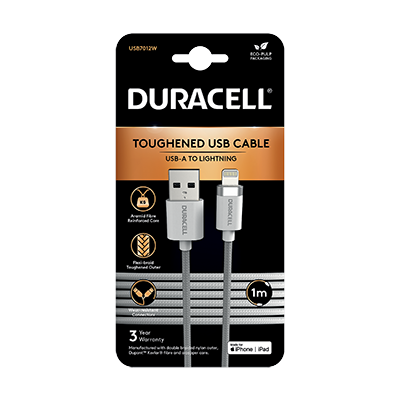 Duracell USB7012W 1M USB-A to Lightning