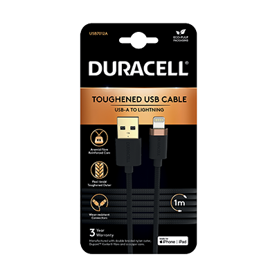 Duracell USB7012A 1M USB-A to Lightning