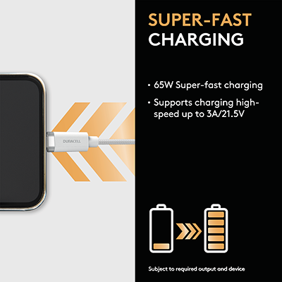 Duracell USB9012W 1M USB-C to Lightning