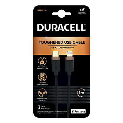 Duracell 1M USB-C to Lightning Braided