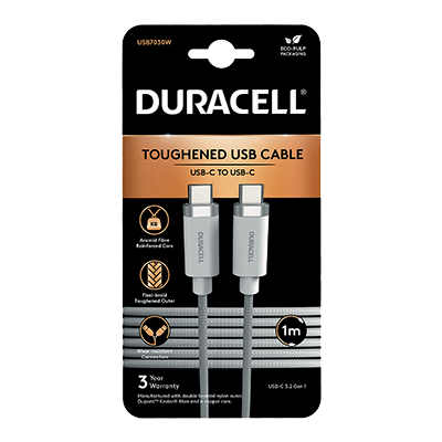 Duracell USB7030W 1M USB-C to USB-C 3.2