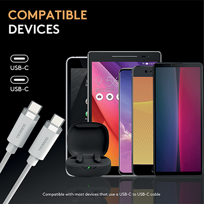 Duracell USB7030W 1M USB-C to USB-C 3.2