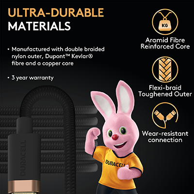 Duracell USB7030A 1M USB-C to USB-C 3.2