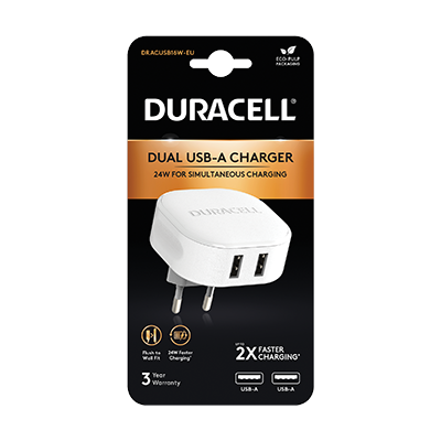 Duracell DRACUSB16W-EU 24W Wall Charger