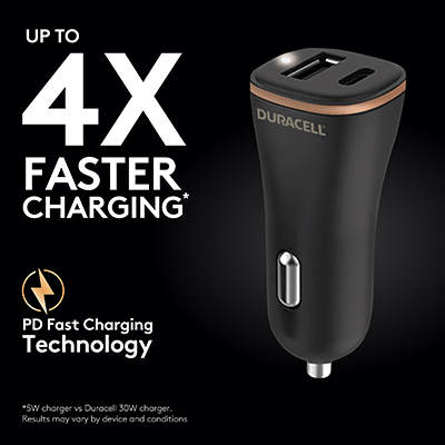 Duracell DR6026A 27W UsbC-A Car Charger