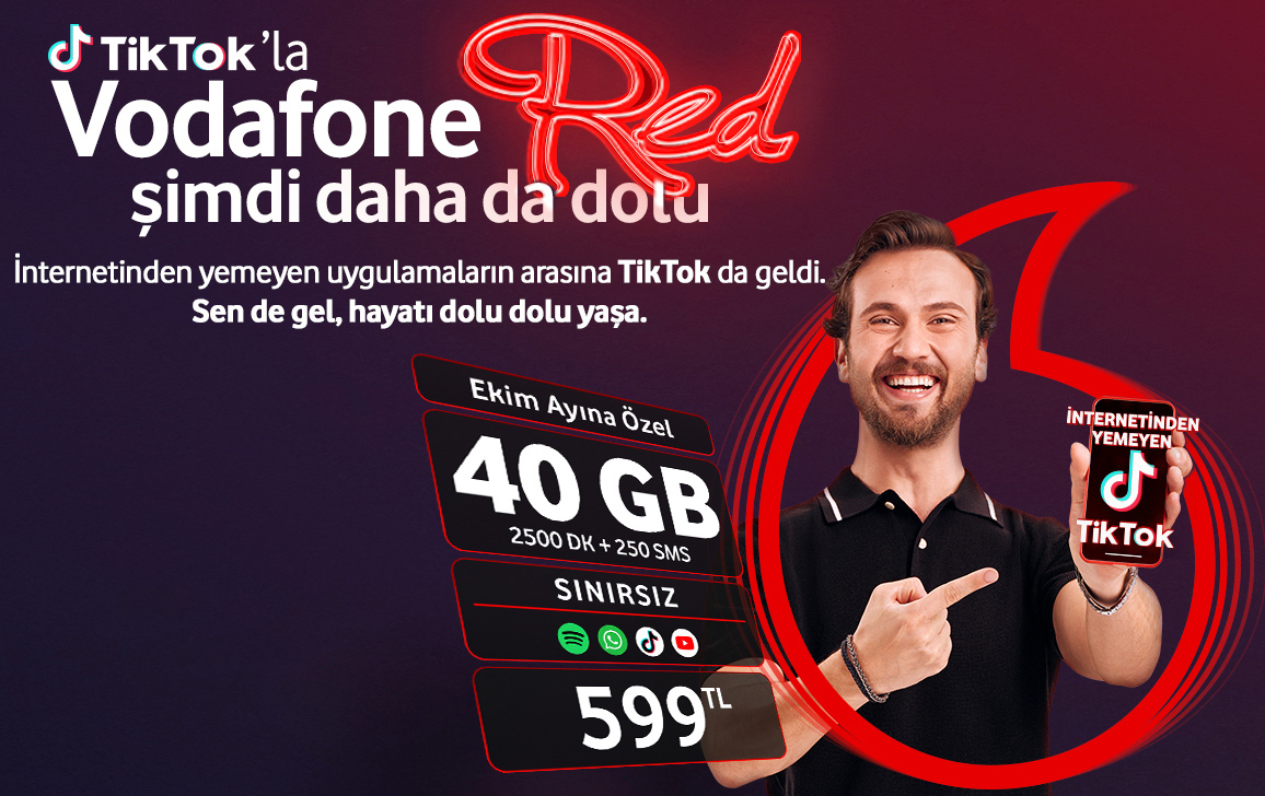 Tiktok ile Vodafone Red şimdi daha dolu dolu!