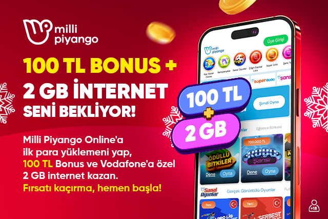 Milli Piyango’da 100 TL bonus + 2 GB internet hediye