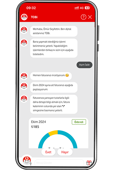 TOBi son faturanızı inceler ve detaylarını sizinle paylaşır.