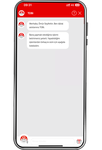 Dijital asistanınız TOBi ile konuşmaya başlayın.