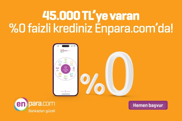 %0 faizli 45.000 TL’ye varan kredi Enpara’da!