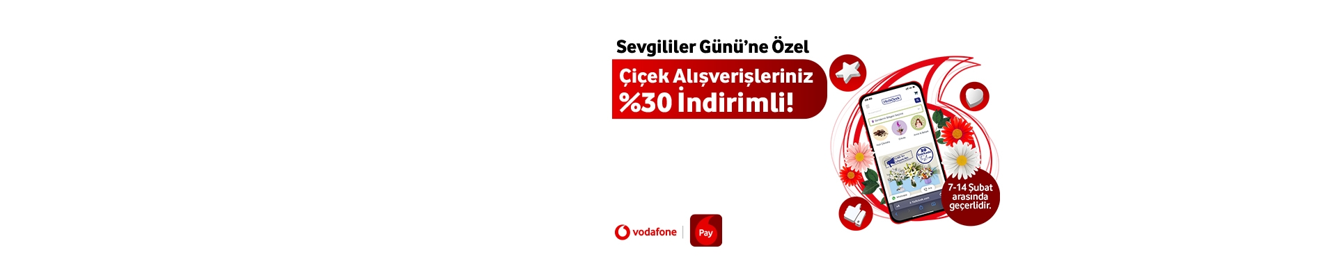 Sevgililer Günü’ne özel çiçek alışverişleriniz %30 indirimli!