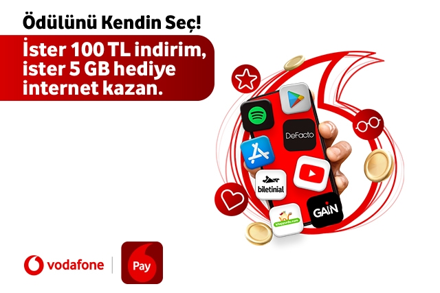 Ödülünü kendin seç! İster 5 GB internet, ister 100 TL indirim kazan