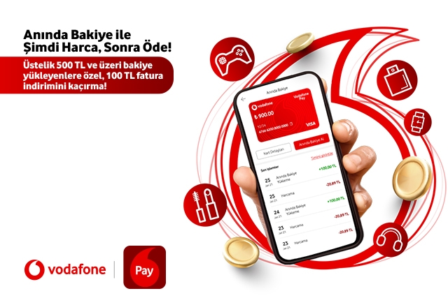 Anında Bakiye ile 500 TL ve üzeri bakiye yüklemene 100 TL indirim