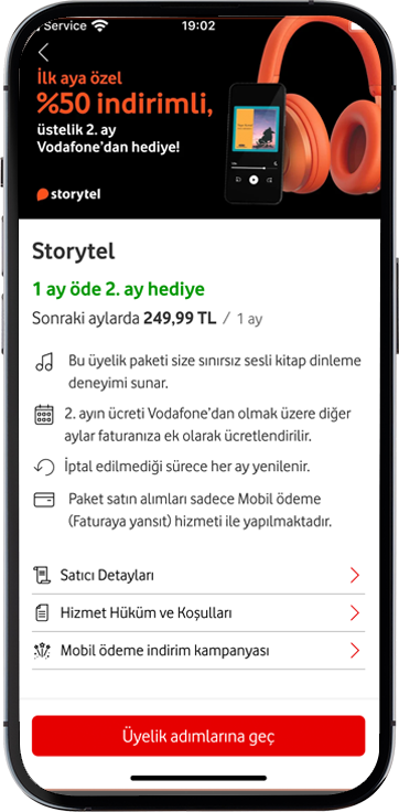 Vodafone Yanımda uygulamasına giriş yapın