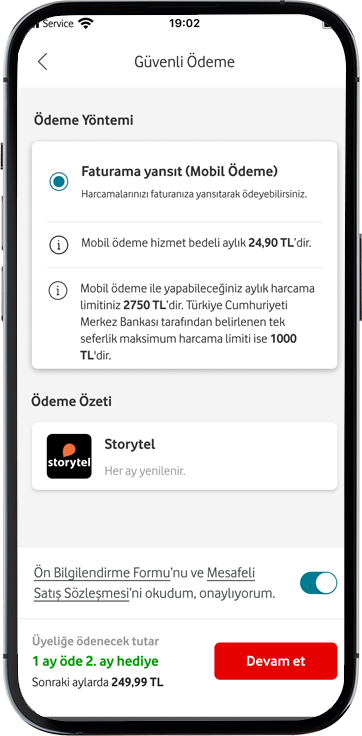 Mobil ödeme servisini açın