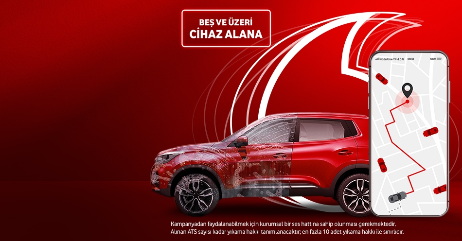 Araç Takip Cihazı Alanlara Ücretsiz Araç Yıkama Hediyesi Vodafone Business'ta!