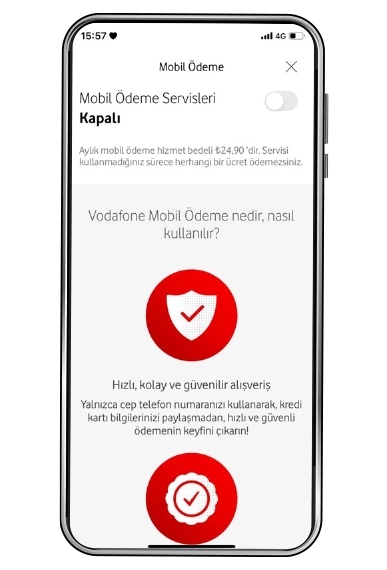 Mobil ödeme servisini açın