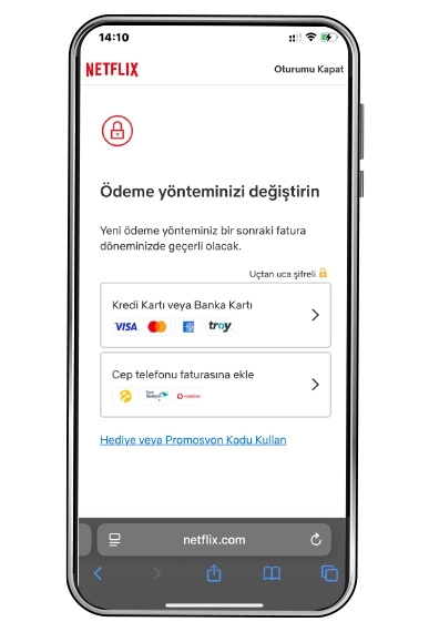 Uygun üyelik ödeme tipini seçin