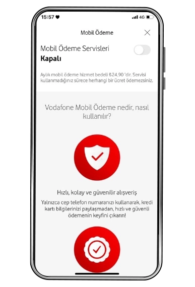 Mobil ödeme servisini açın