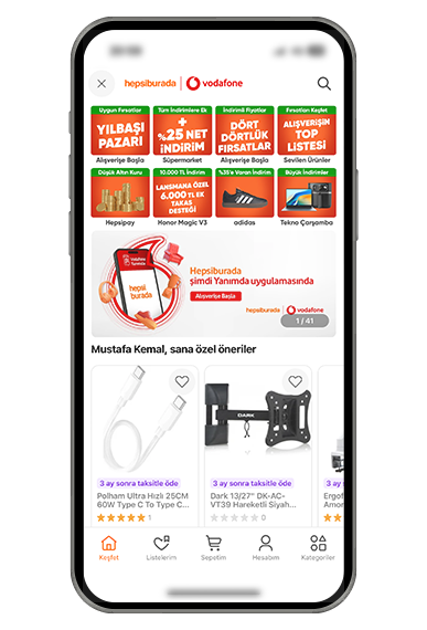 Vodafone’lulara özel Hepsiburada’da alışverişe başlayın! - Hızlı ve güvenilir bir alışveriş deneyimi sunmak için buradayız! Fırsatları kaçırmayın.