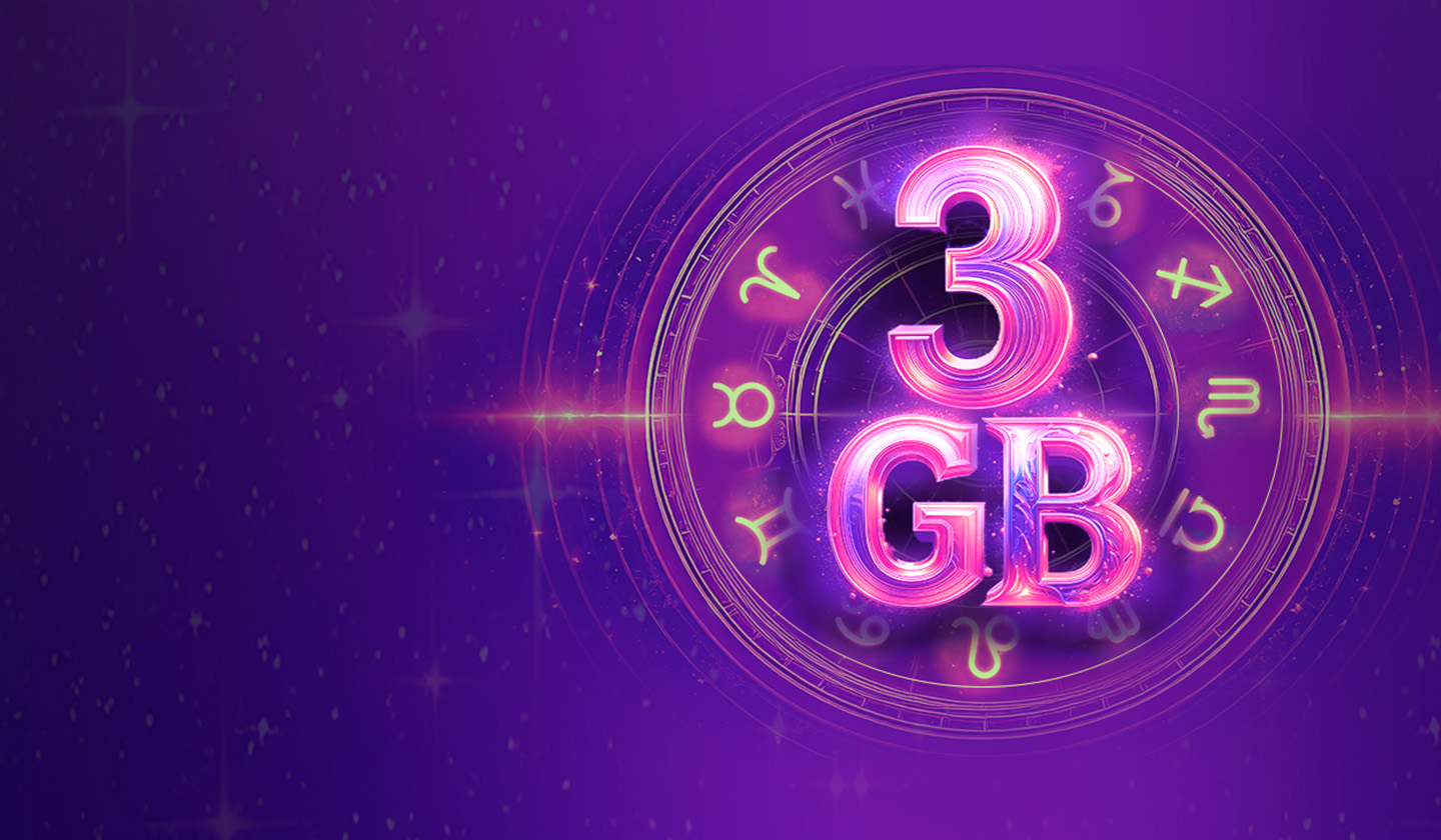 Haftalık 3 GB alana astroloji paketi servisi hediye.