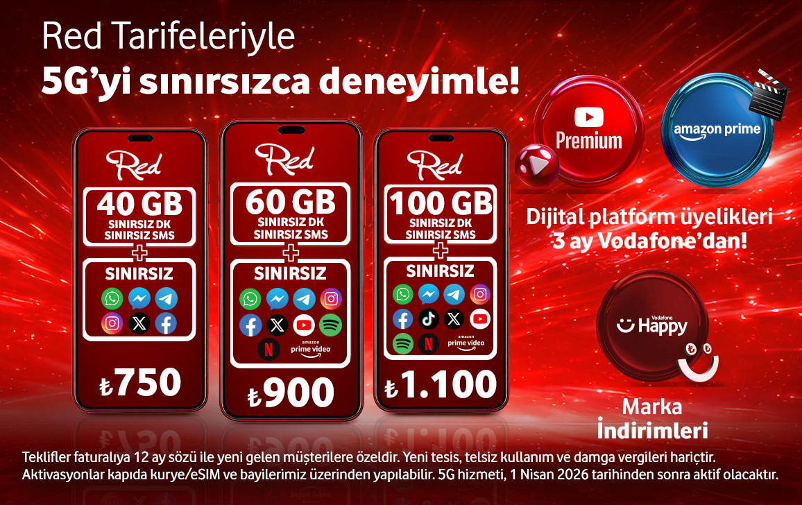 5G’yi sınırsızca deneyimleyebileceğiniz dolu dolu Red Tarifeleri keşfedin!