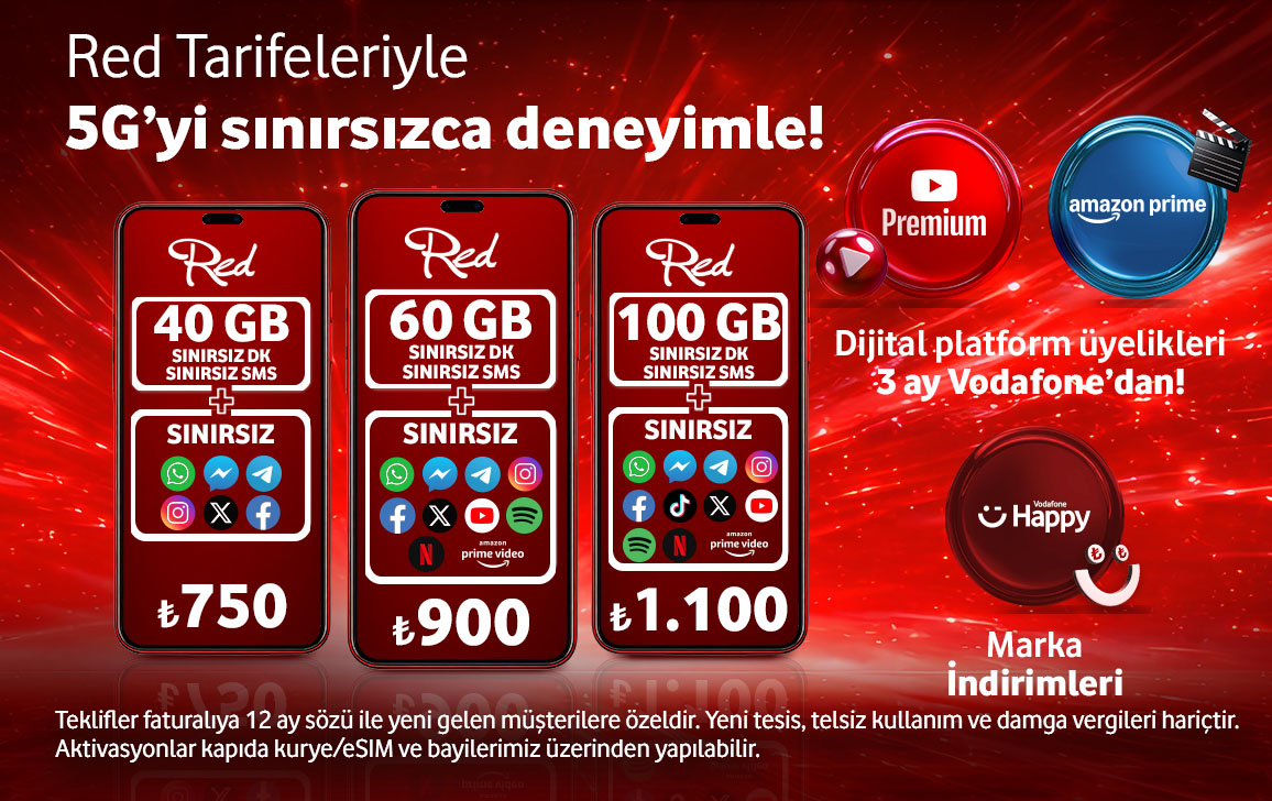 Global platformlarda sınırsız internet ve dijital üyelikler Vodafone Red’de!