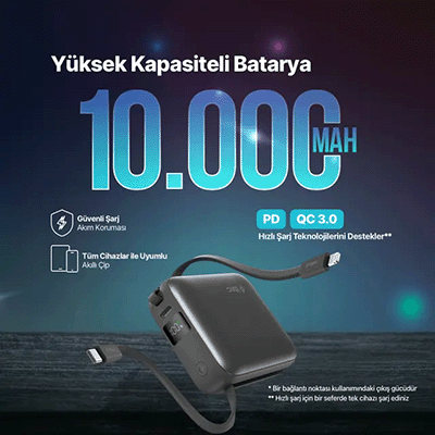 ttec Mini LCD 10.000 mAh Powerbank