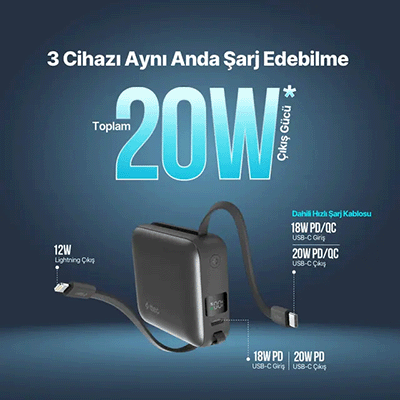 ttec Mini LCD 10.000 mAh Powerbank